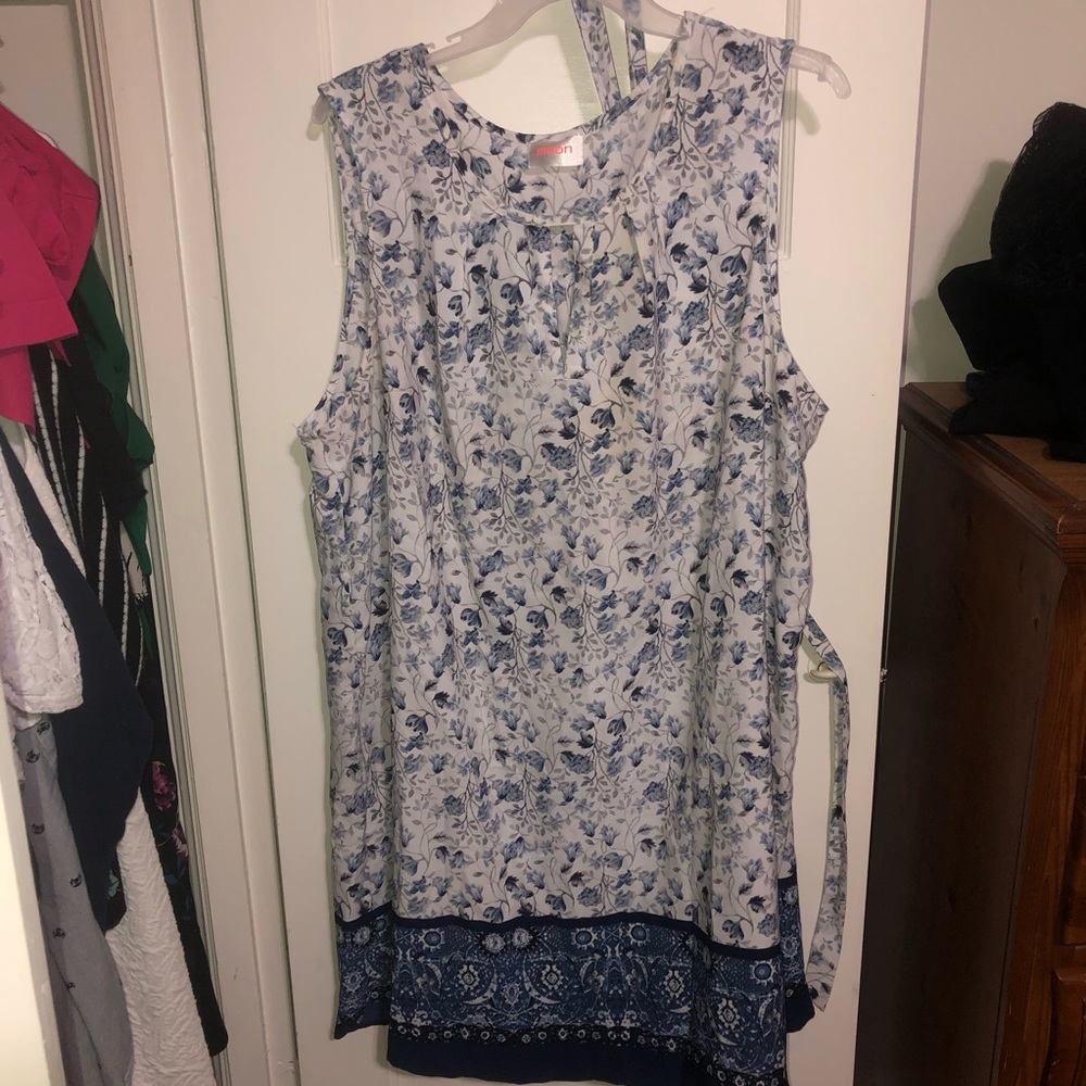 Blue and white floral dress